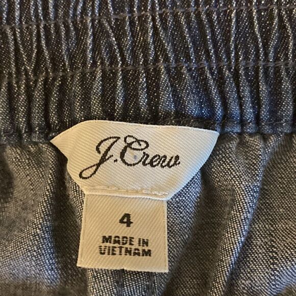 J. Crew NWOT Zip Up Indigo Seaside Cropped High Rise Pants. Size 4. - Picture 6 of 8